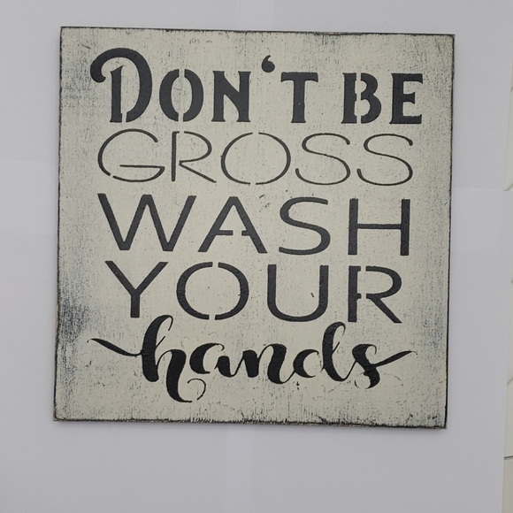 Other - Distressed farmhouse sign for bathroom